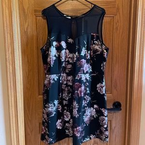Black floral dress with pockets